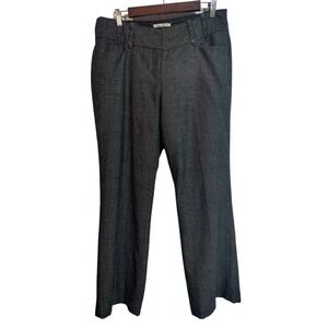 Dalia Collection Herringbone Wool Blend Dark Gray Career Pants Woman size 10